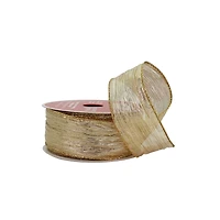 1.5" x 30ft. Metallic Gold Sheer Wired Crinkle Ribbon by Celebrate It®
