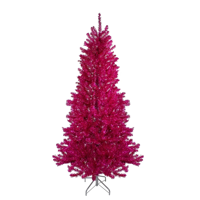 9ft. Unlit Metallic Pink Tinsel Artificial Christmas Tree
