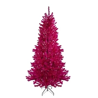 9ft. Unlit Metallic Pink Tinsel Artificial Christmas Tree