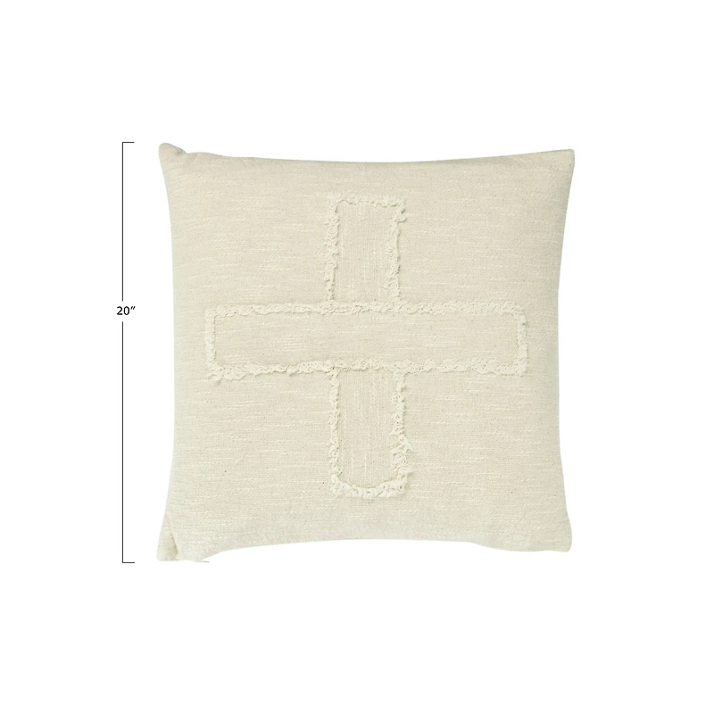 Fringed X Cotton Mudcloth Pillow