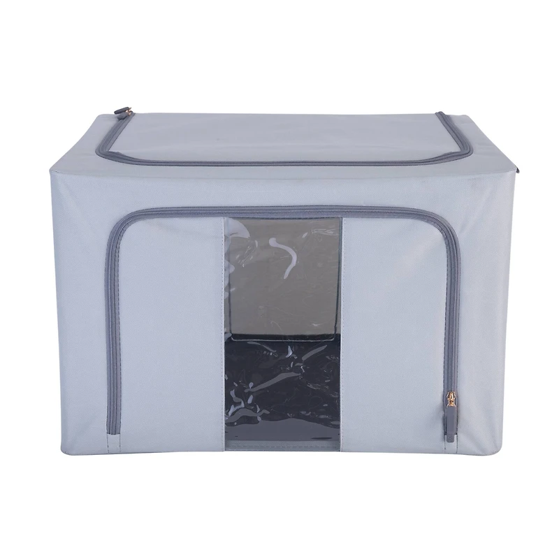 Simplify Gray Collapsible Storage Box with Handles