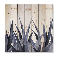 Designart - Navy Blue Agave Leaves