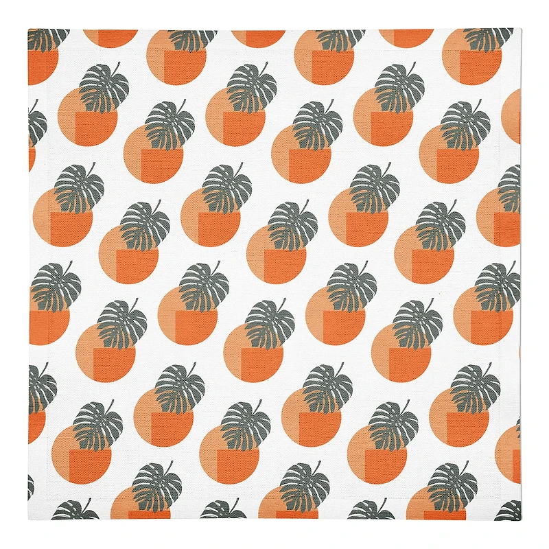 Sun and Palm Leafs 10" x 10" Cotton Twill Napkin