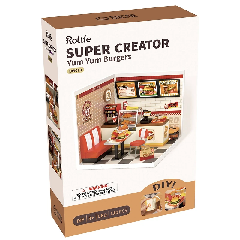 Rolife® Super Creator Yum Yum Burgers DIY Miniature Kit