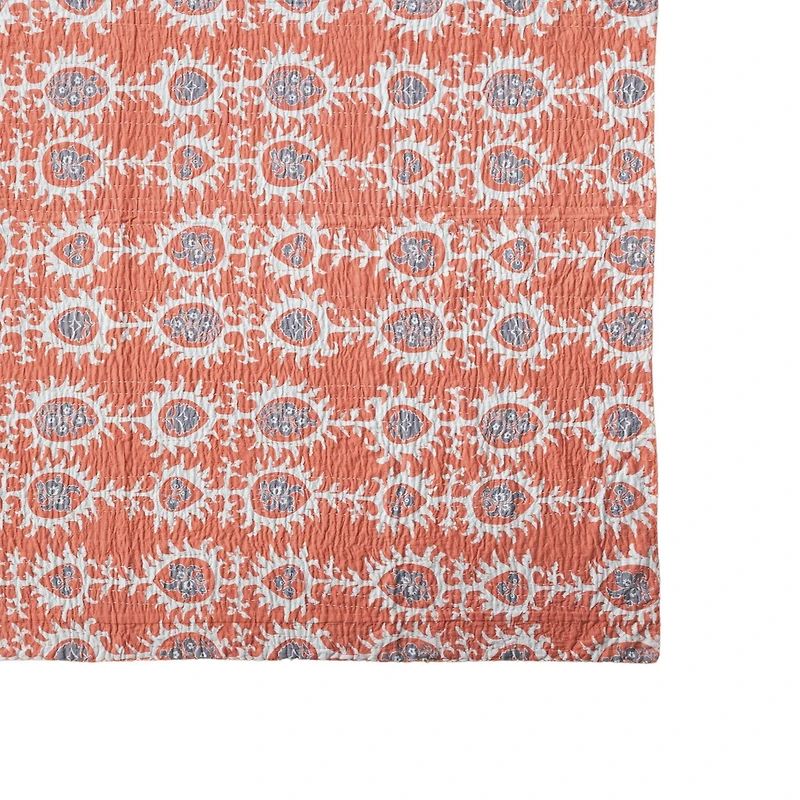 Hello Honey® 60" Orange Patterned Cotton Voile Throw
