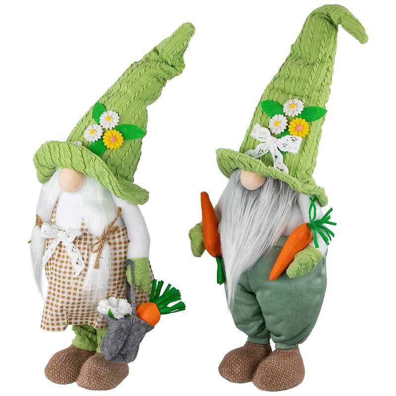 15" Gardening Gnomes Easter Figurines Set