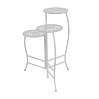 White Metal Traditional Plantstand Set