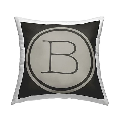 Stupell Industries Modern Initial Typewriter Key Circle Style Throw Pillow