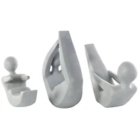 Gray Abstract Yoga Poses Garden Sculpture Set