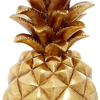 Gold Polystone Traditional Decorative Pineapple , 18" x 7" x 7"