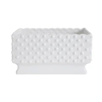 Hello Honey® 11" White Hobnail Rectangle Ceramic Planter