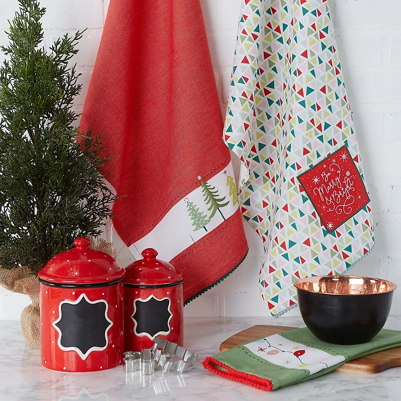 DII® Festive Christmas Embellished Dishtowel Set