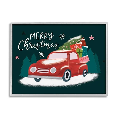 Stupell Industries Merry Christmas Gifts Truckload Framed Giclee Art