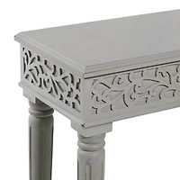 Grey Farmhouse Mango Wood Console Table, 30" x 36"