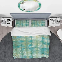 Designart 'Blue diamonds minimal geometric I' Geometric Bedding Set