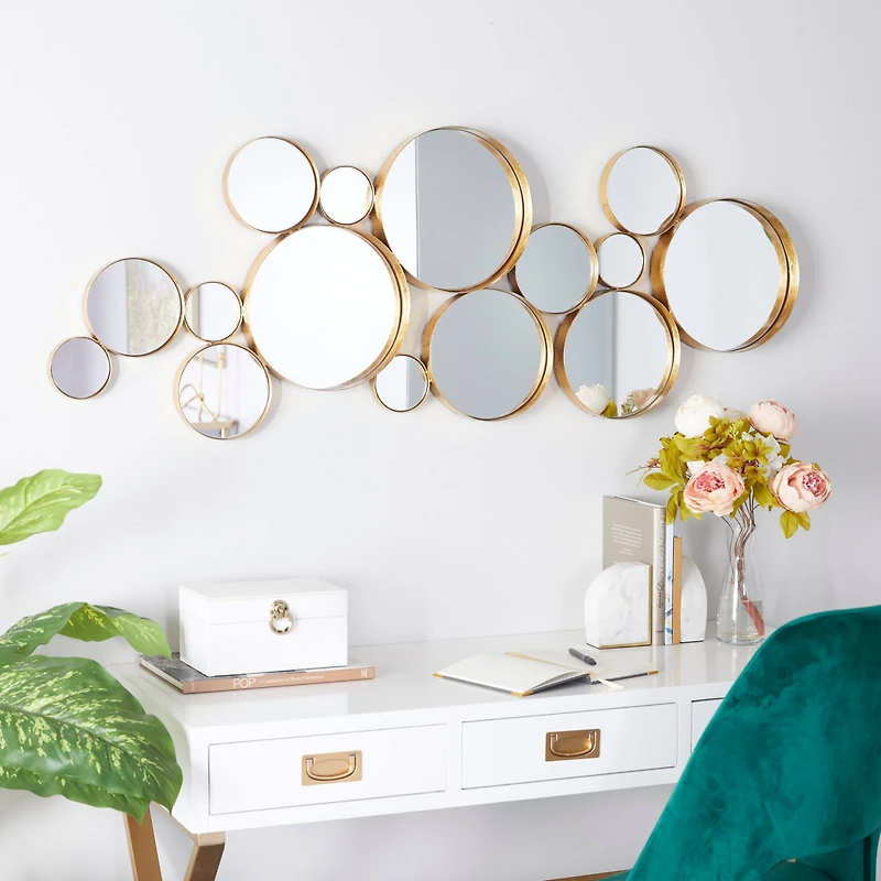 CosmoLiving by Cosmopolitan Gold Metal Modern Wall Mirror, 21" x 54"