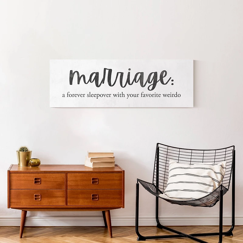 Marriage A Forever Sleepover 36" x 12" Canvas Wall Art