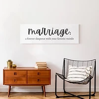 Marriage A Forever Sleepover 36" x 12" Canvas Wall Art