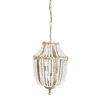 Hello Honey® 27" Metal Chandelier With White Wooden Beads