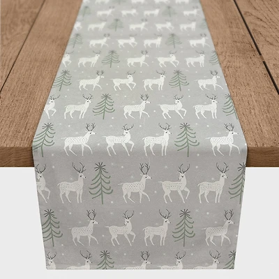 Deer and Tree Pattern 16x90 Poly Twill Table Runner