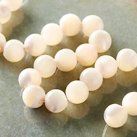 7mm Light Pink Mother of Pearl Round Beads by Bead Landing™