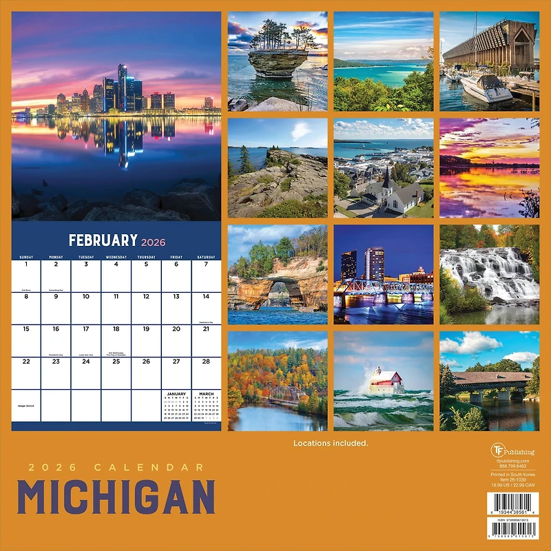 2026 Michigan Wall Calendar