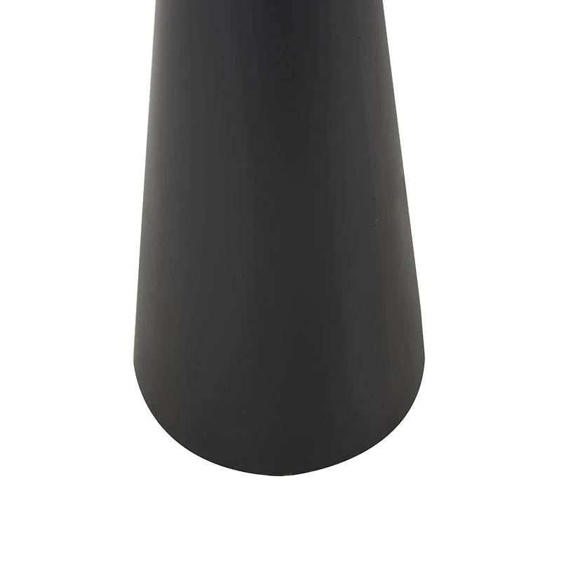 32.5" Black Metal Art Deco Fluted Decorative Vase