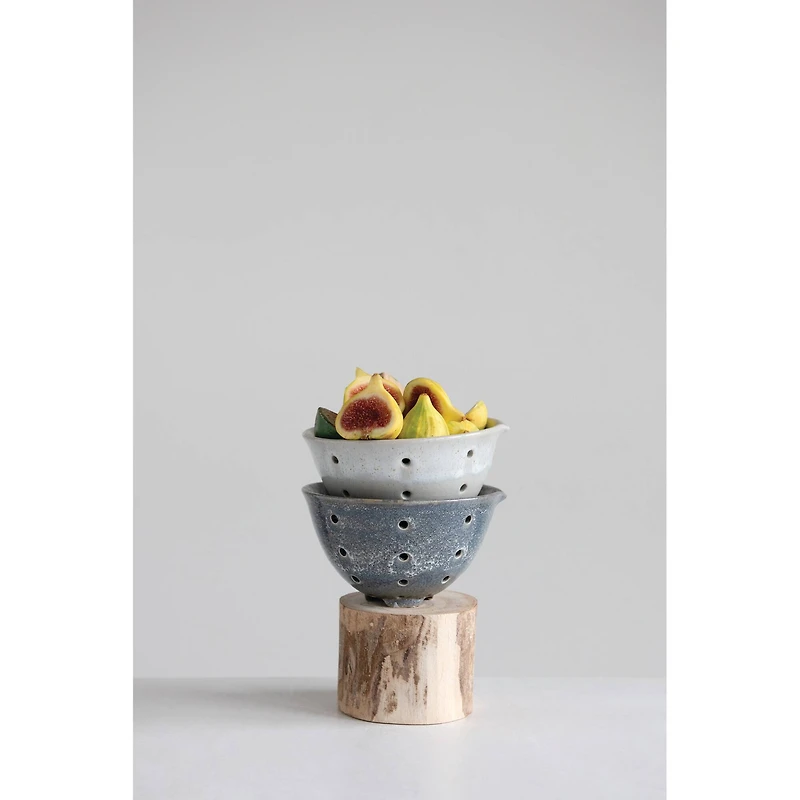 Hello Honey® Glazed Spouted Stoneware Berry Bowls Set, 2ct.