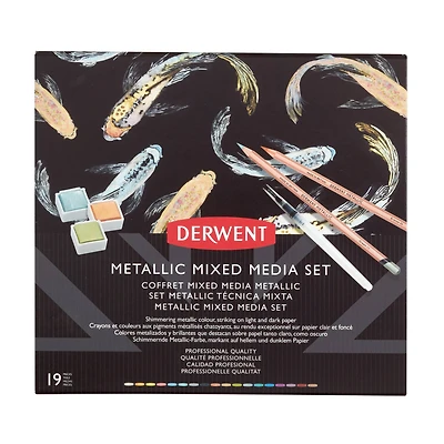 Derwent® 19-Piece Metallic Mixed Media Set