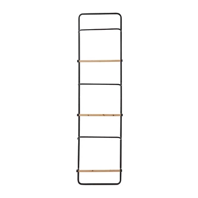 Black Metal Wall Mounted 6 Rack Magazine Holder