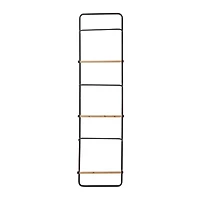 Black Metal Wall Mounted 6 Rack Magazine Holder