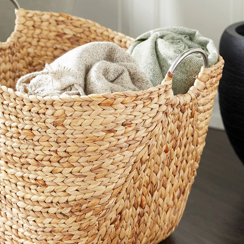 Large Brown Seagrass Contemporary Storage Basket