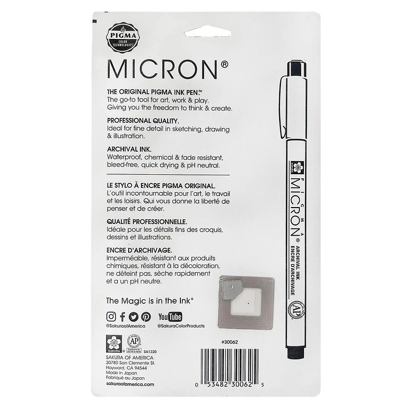 Sakura Pigma Micron Pen Set, 6-Pens, Black