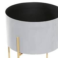 Metal Contemporary Planter with Gold Legs Set