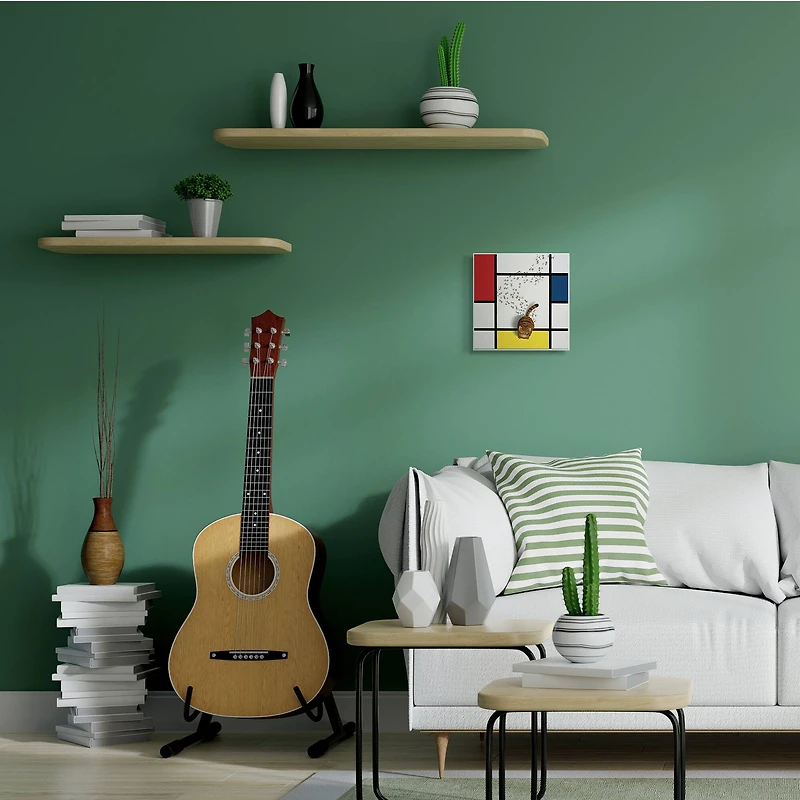 Stupell Industries Classical Mondrian Abstract Cat Painting Parody, 12" x 12"