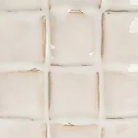 Hello Honey® 6.25" White Debossed Woven Grid Patterned Stoneware Planter