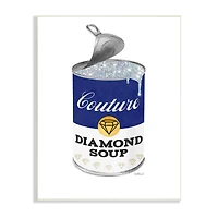 Stupell Industries Couture Blue Condensed Diamond Soup Can Sparkle Pattern Wall Plaque