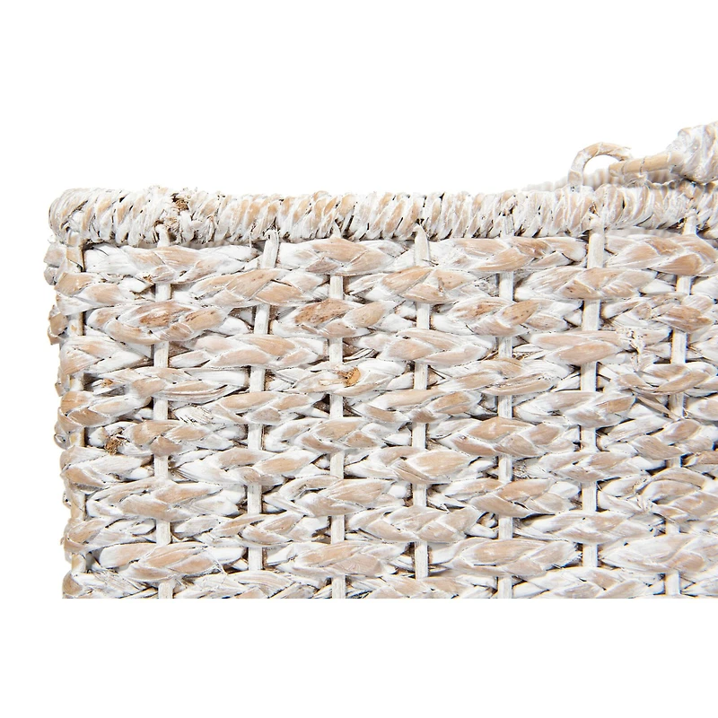 Hello Honey® 16" Woven & Whitewashed Rope Stair Basket with Handles