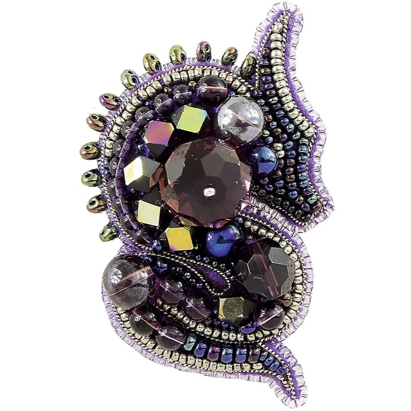 Crystal Art Beadwork Kit For Creating Broоch The Dragon