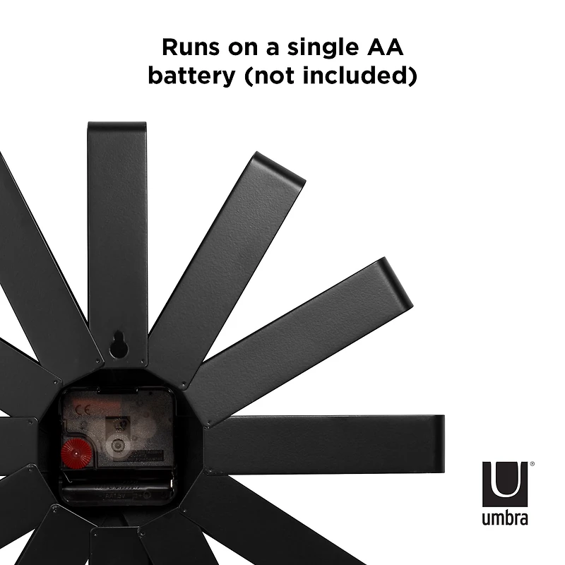 Umbra 12" Black Ribbon Round Wall Clock