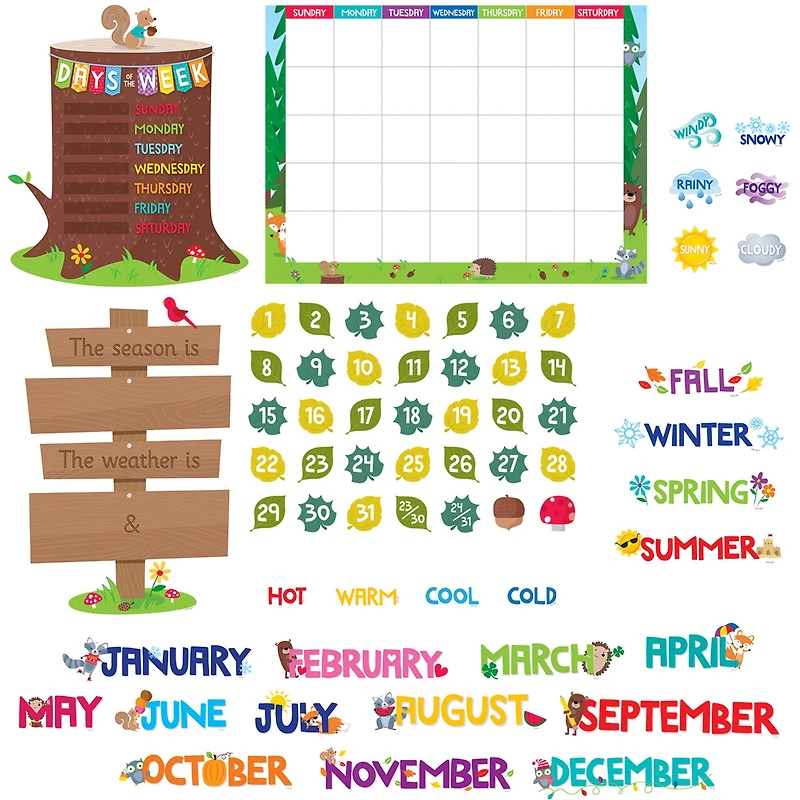 Creative Teaching Press Woodland Friends Calendar Bulletin Board Set, 2 Sets of 134