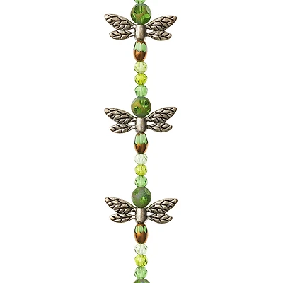 12 Packs: 42 ct. (504 total) Silver & Green Dragonfly Mix Beads by Bead Landing™