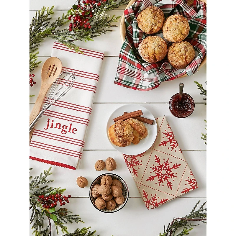 DII® Assorted Jingle Dishtowel Set