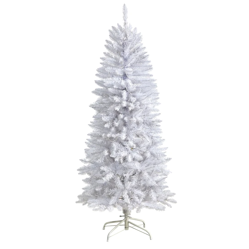 5ft. Pre-Lit White Artificial Christmas Tree, Warm White LED Lights