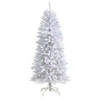 5ft. Pre-Lit White Artificial Christmas Tree, Warm White LED Lights