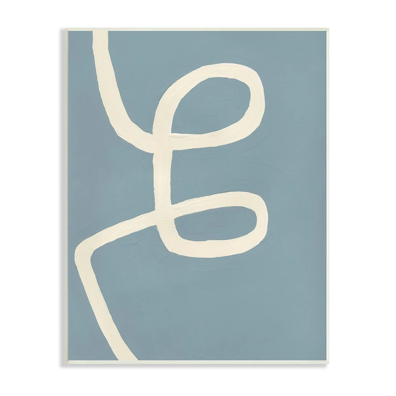Stupell Industries Abstract Curved Line Off-White over Blue Wall Plaque