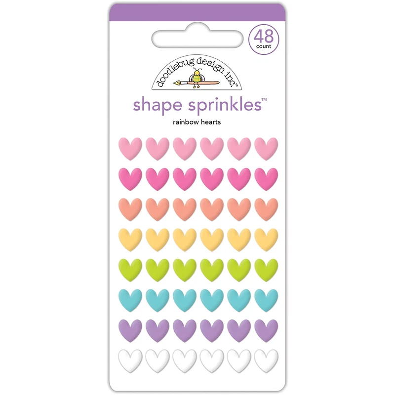 Doodlebug Design Inc.™ Sprinkles™ Rainbow Hearts Adhesive Glossy Enamel Shapes