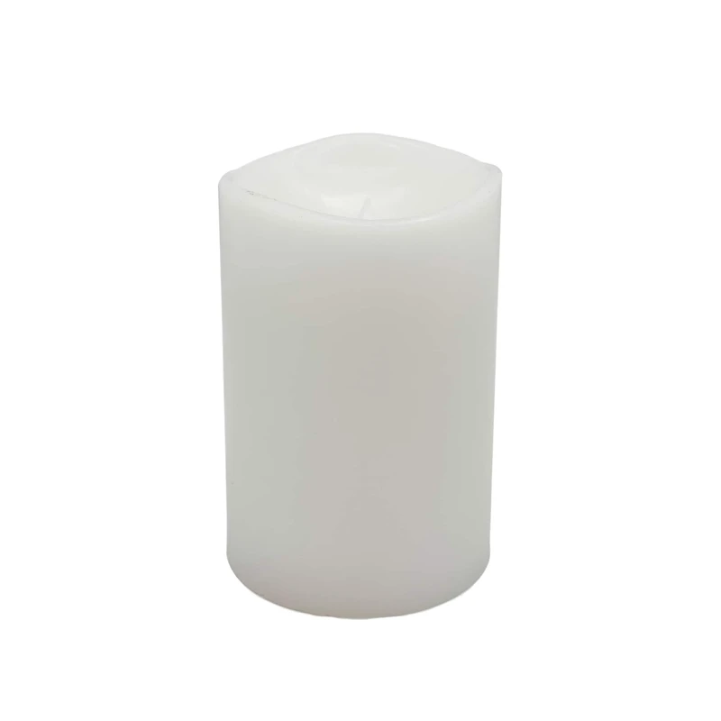 White Glowing Flame LED Wax Pillar Candle by Ashland