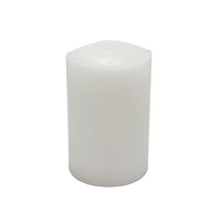 White Glowing Flame LED Wax Pillar Candle by Ashland