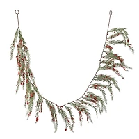 6ft. Cedar & Red Berry Glitter Garland by Ashland®